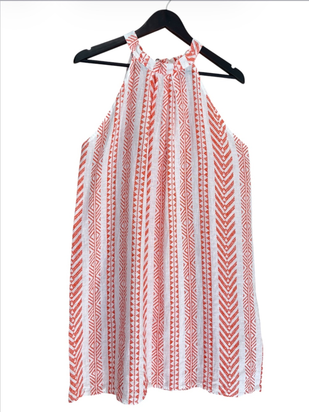 NWT Bellambia Orange White Linen Mini Dress - Made in Italy